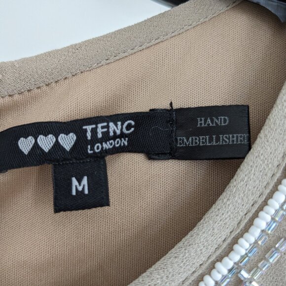 TFNC London hand-beaded beige flapper style dress - Picture 3 of 5